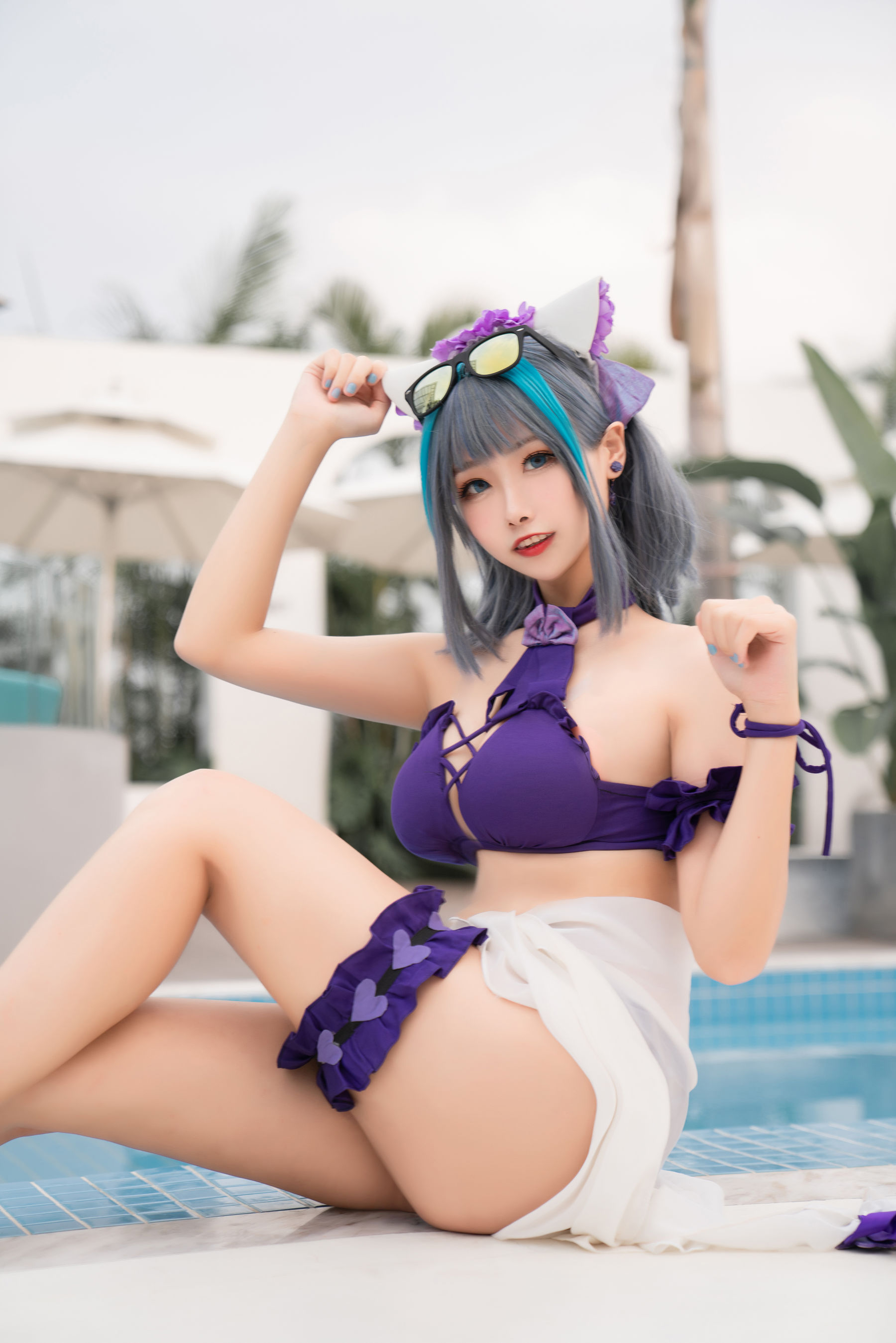 [COS福利]微博妹子Momoko葵葵–柴郡水着插图5